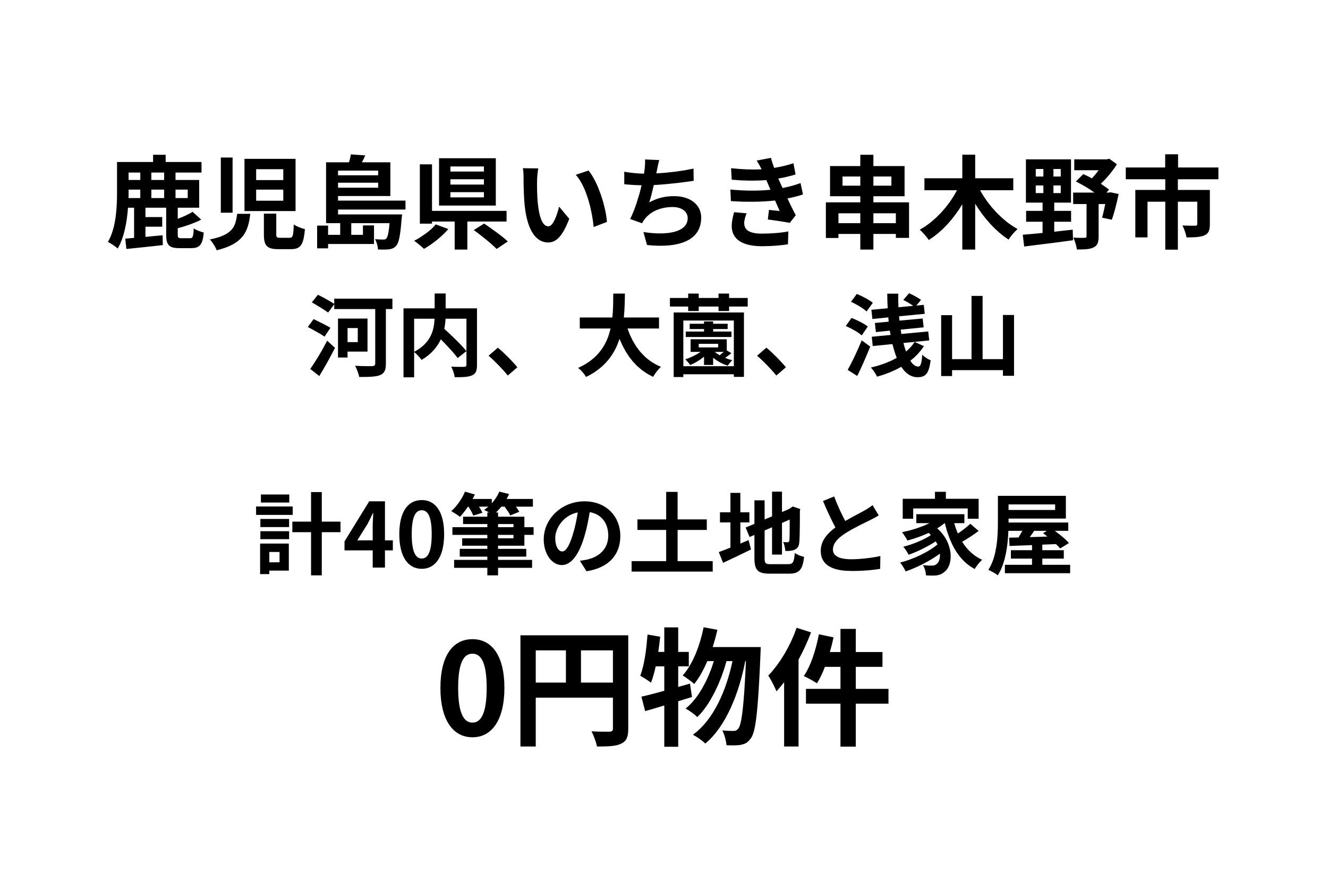 計40筆の土地と家屋をお譲りします。