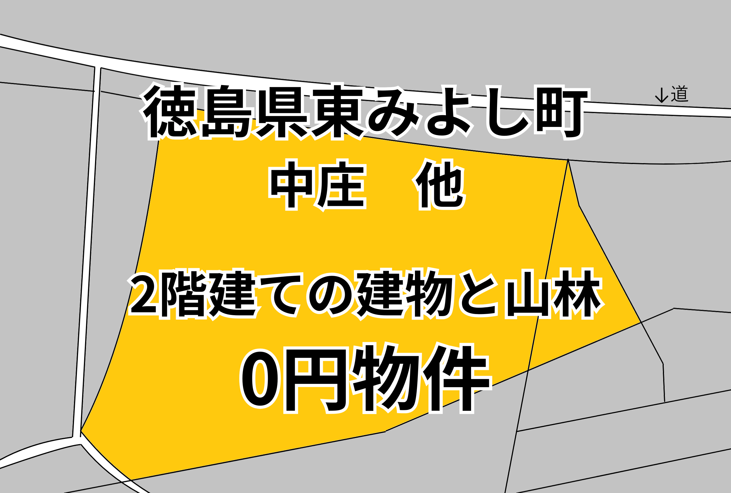 2階建ての倉庫付き建物と山林をお譲りします。
